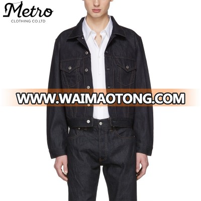 high quality black custom denim jackets men