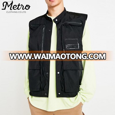 new arrival mutil pockets quilted pique gilet men