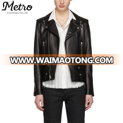 custom fashion design leather mutil zip jackets men