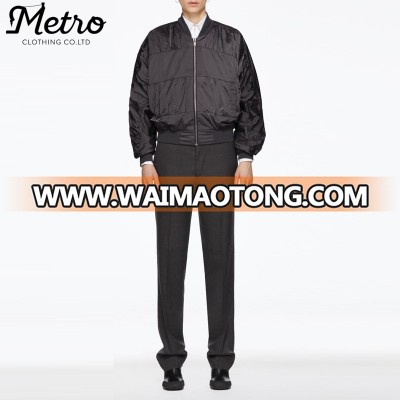 manufacture oem short mens quilted satin bomber jackets